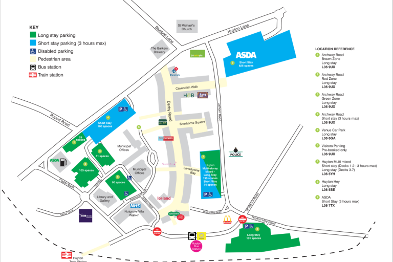 Huyton parking map