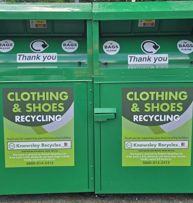 Photograph of green Knowsley recycling bring banks