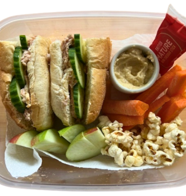 Photograph of healthy school packed lunch