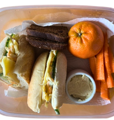 Photograph of healthy school packed lunch