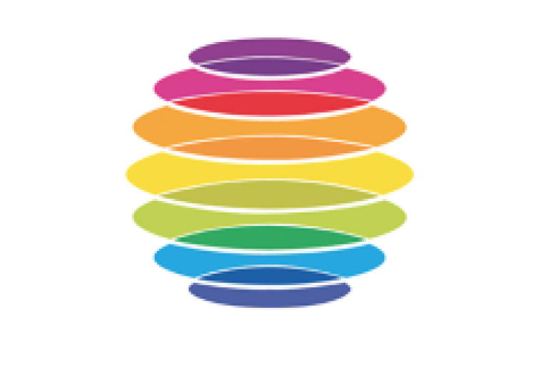 Liverpool City Region logo with circle broken down into rainbow-coloured horizontal layers