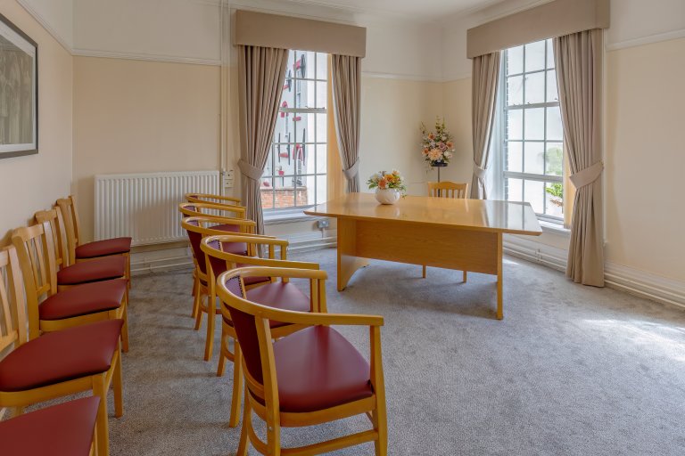 Photograph of small ceremony room at Prescot Register Office
