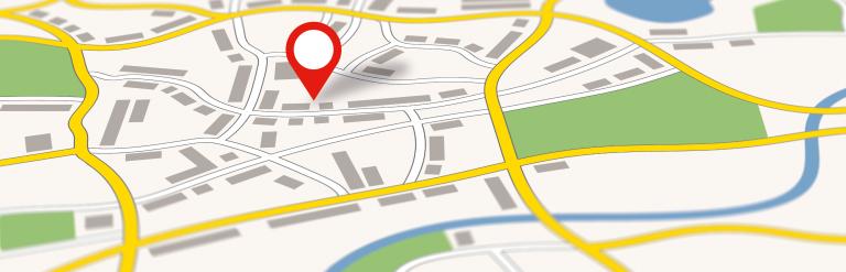 A graphic of a map with a map marker in the centre