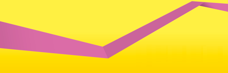 Graphic showing purple sash across a yellow background