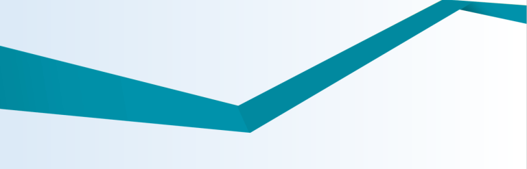Graphic of teal sash running horizontally across a sky blue background
