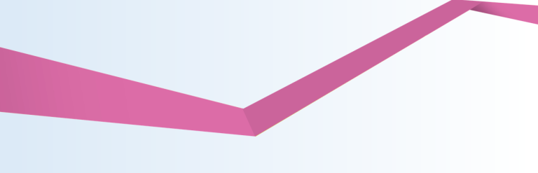 Graphic of pink sash running horizontally across a sky blue background