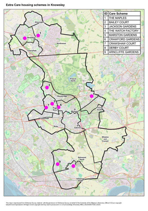 Extra Care Housing map